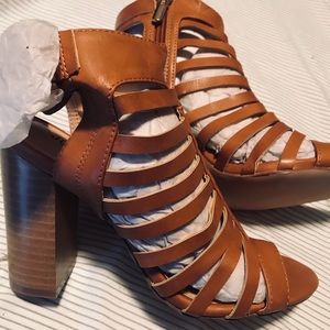 Just Fab brand strappy chunk 4 inch heels